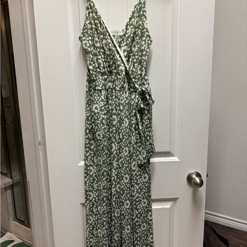 Green Floral Jump Suit